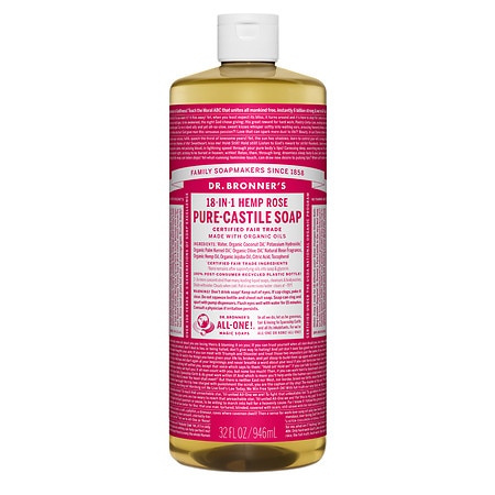 Dr. Bronner's 18-IN-1 Hemp Pure-Castile Soap Organic Rose - 32.0 fl oz
