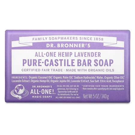 Dr. Bronner's All-One Hemp Pure-Castile Soap Bar Lavender - 5.0 oz