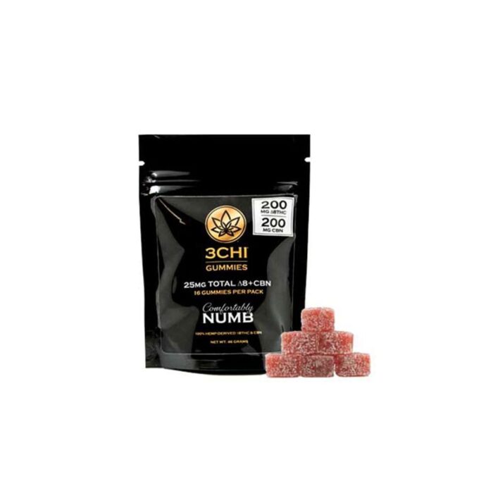 3Chi Delta 8 THC +CBN Comfortably Numb Gummies - 25mg 16 Count