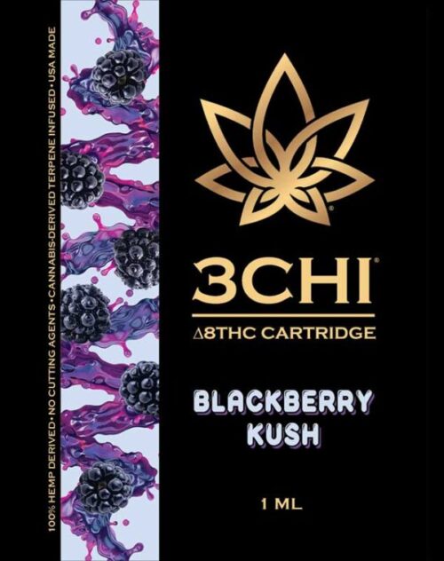 3Chi Delta 8 THC Vape Cartridge - Blackberry Kush 1ml