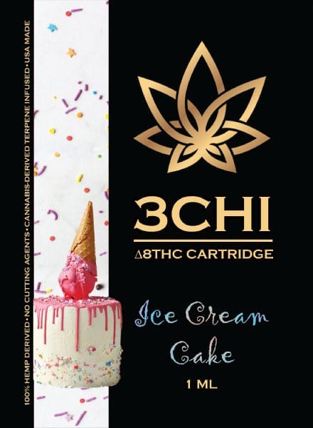 3Chi Delta 8 THC Vape Cartridge - Ice Cream Cake 1ml 1 mL