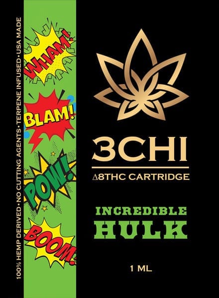 3Chi Delta 8 THC Vape Cartridge - Incredible Hulk 1 mL
