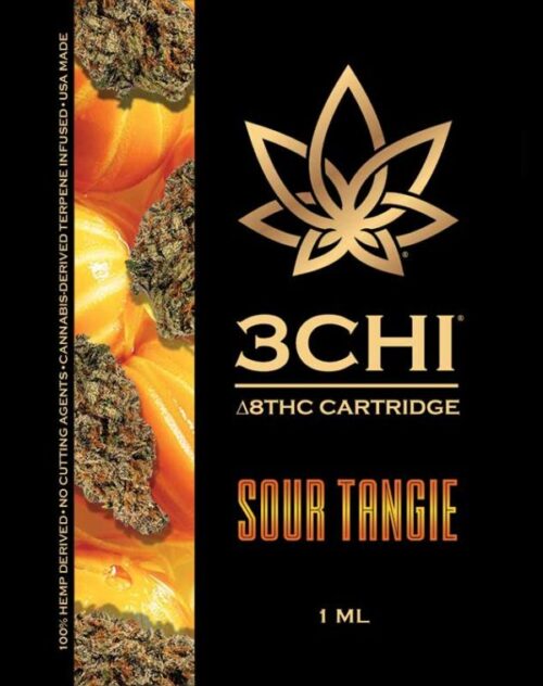 3Chi Delta 8 THC Vape Cartridge - Sour Tangie 1ml