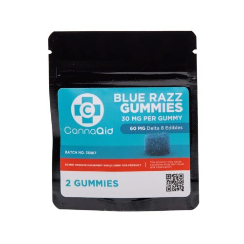 CannaAid Delta 8 Gummies - Blue Razz 30mg 2 Pack