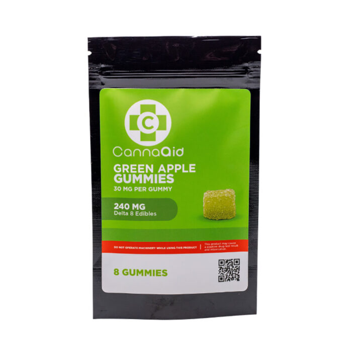 CannaAid Delta 8 Gummies - Green Apple 30mg 8 Count