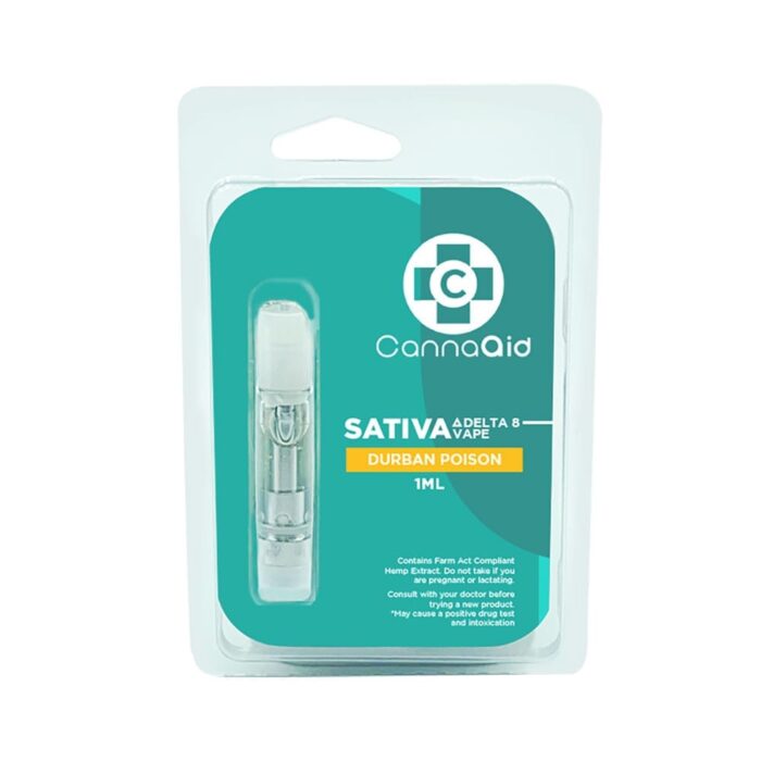 CannaAid Delta 8 THC Vape Cartridge - 87% Durban Poison 1 mL