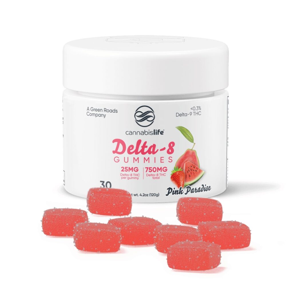 Cannabis Life Delta 8 THC Gummies - Pink Paradise 25mg 30 Count 30 Count