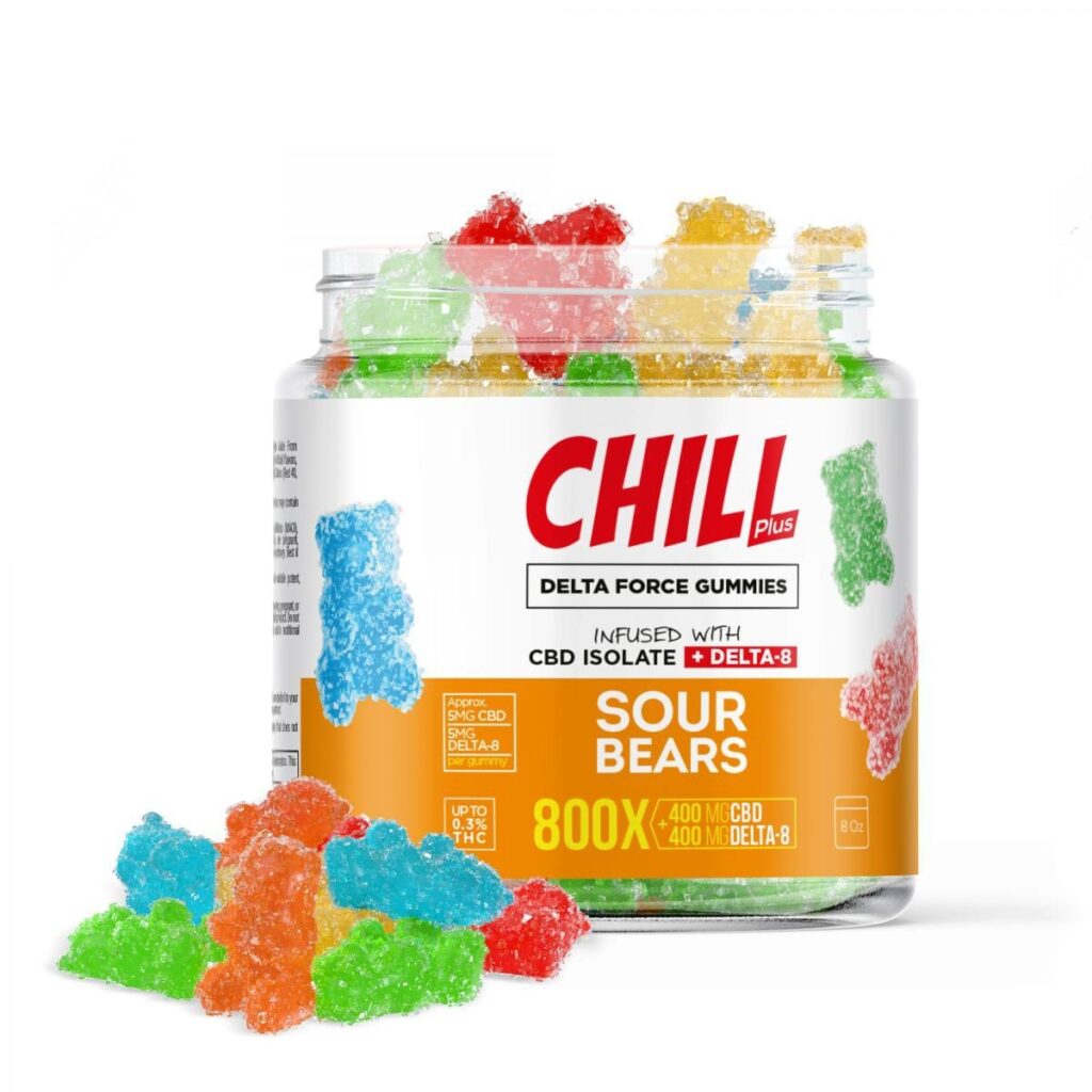 Chill Plus Delta 8 Delta Force Sour Bears 400mg