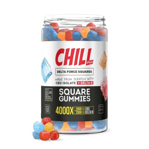 Chill Plus Delta 8 Delta Force Squares Gummies 10mg 200 Count