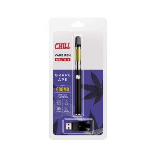 Chill Plus Delta 8 Disposable Vape Pen - Grape Ape 900mg