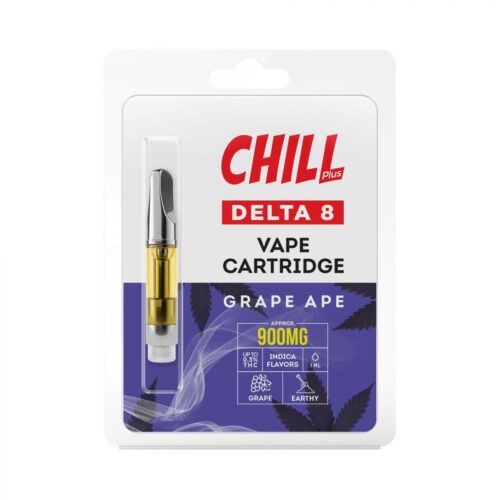 Chill Plus Delta 8 Vape Cartridge - Grape Ape 900mg 1ml