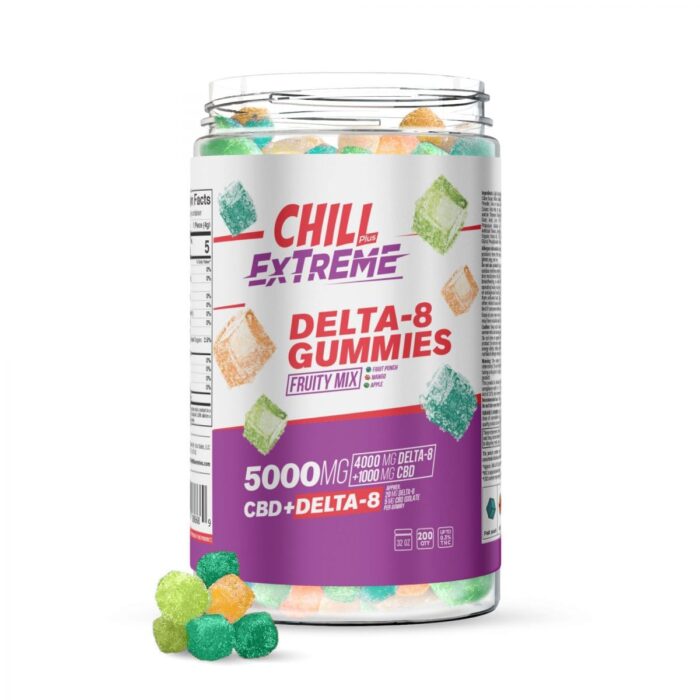Chill Plus Extreme 20mg Delta 8 Gummies - Fruity Mix 200 Count