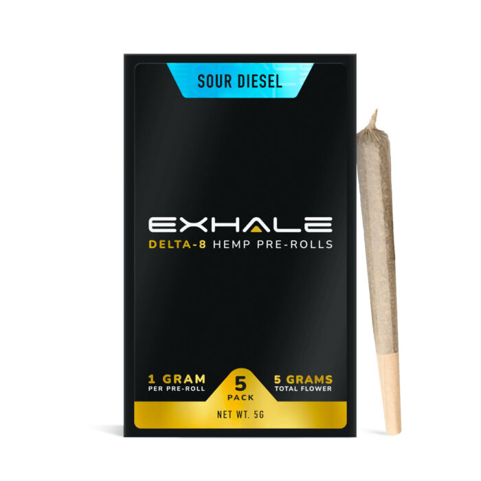Exhale Delta 8 Prerolls - Sour Diesel 5 Pack