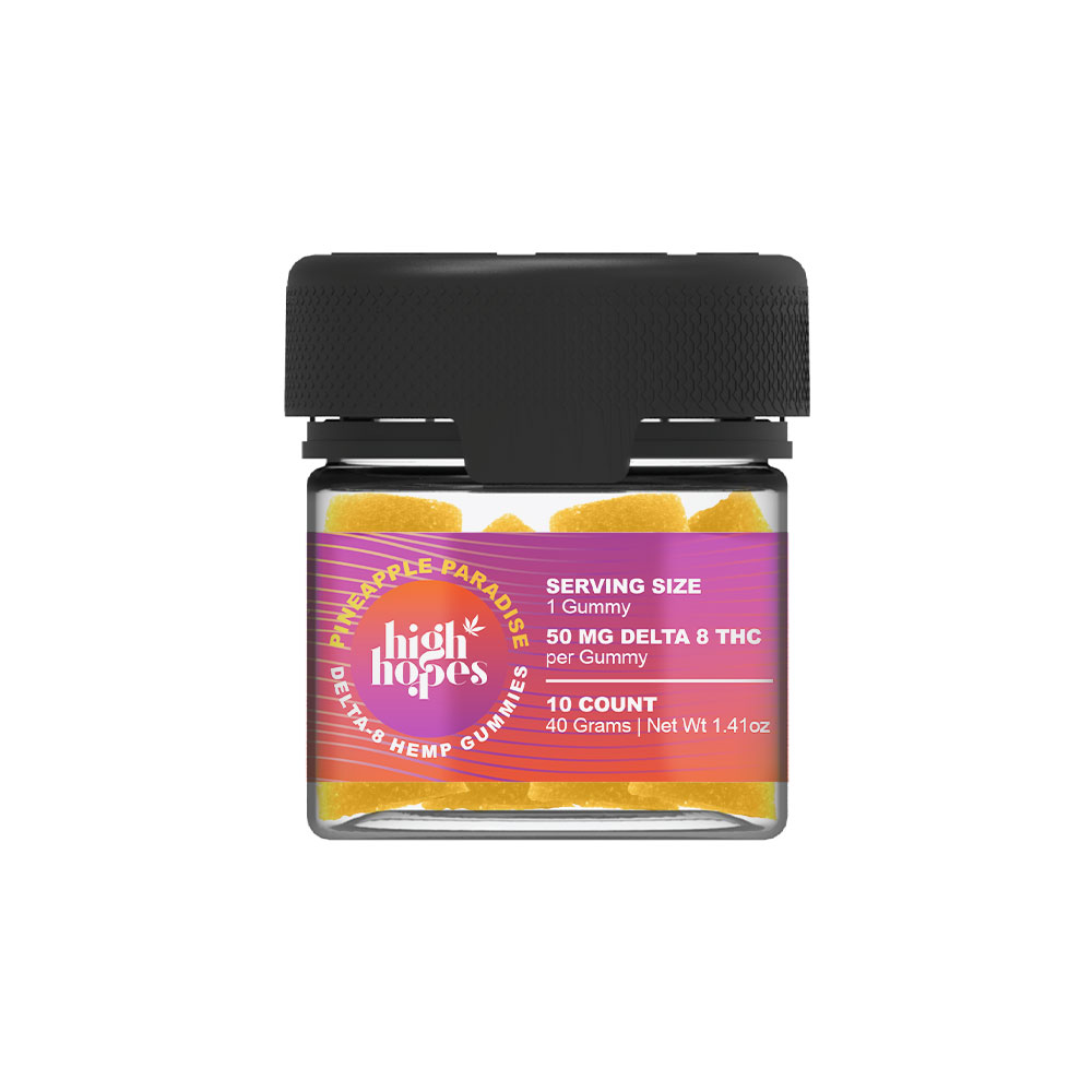 High Hopes Delta 8 Gummies - Pineapple Paradise 50mg 10 Count
