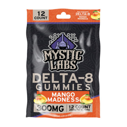 Mystic Labs Delta 8 THC Gummies - Mango Madness 25mg 12 Pack
