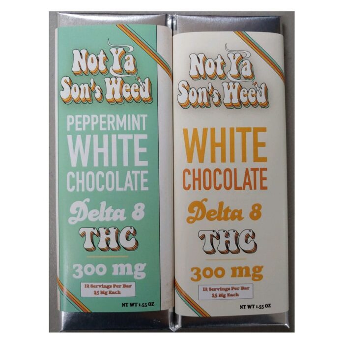 Not Ya Sons Weed Peppermint White Chocolate Bar 300mg