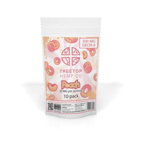 Treetop Hemp Co Delta 8 Gummies - Peach 30mg 10 Count