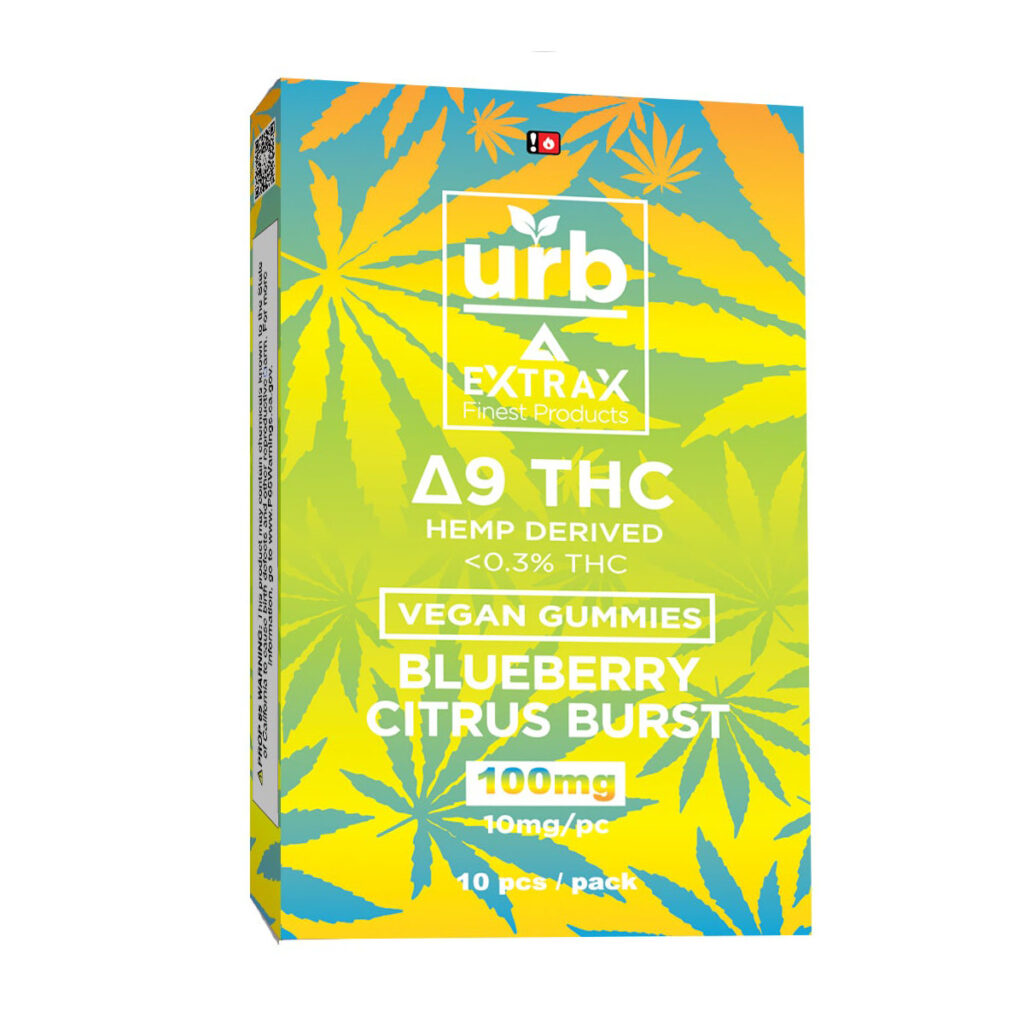 Urb Extrax Delta 9 THC Gummies - Blueberry Citrus 10mg 10 Count