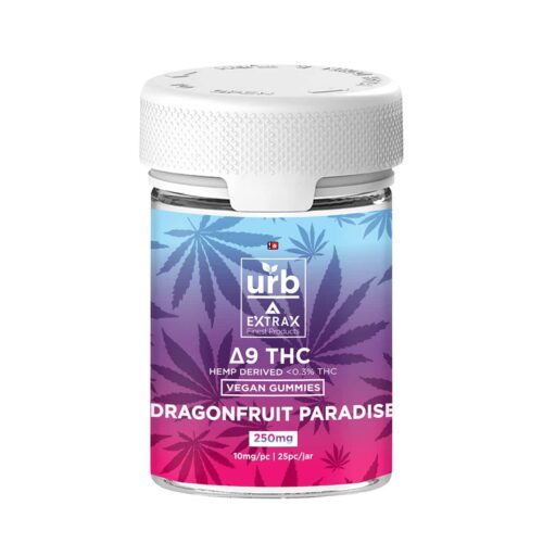 Urb Extrax Delta 9 THC Gummies - Dragonfruit Paradise 10mg 25 Count