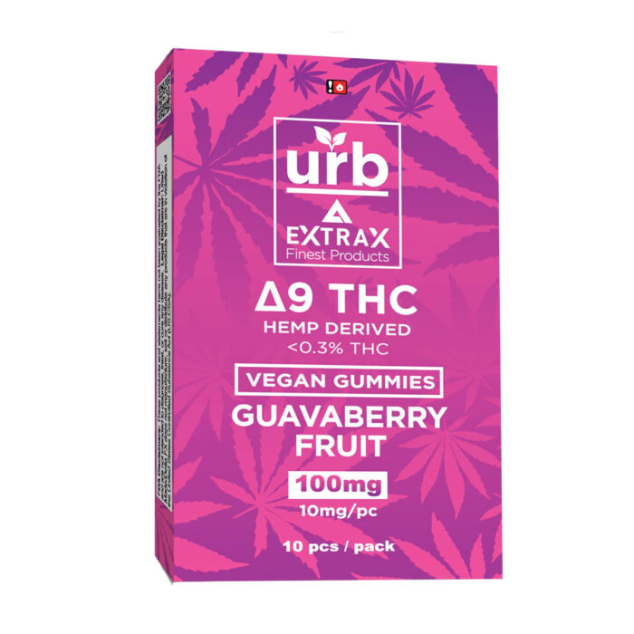 Urb Extrax Delta 9 THC Gummies - Guavaberry Fruit 10mg 10 Count