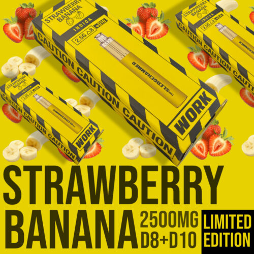 Work Delta 8 + D10 Sledgehammer Disposable Vape - Strawberry Banana 2.5 Grams