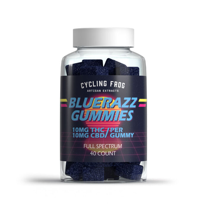 Cycling Frog Delta 9 THC + CBD Gummies - Bluerazz 20mg 40 Count
