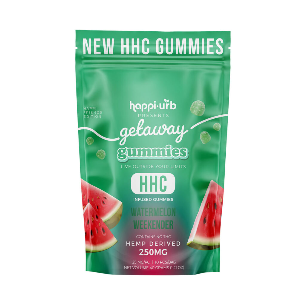 Happi Urb HHC Getaway Gummies - Watermelon Weekender 20mg 10 Count