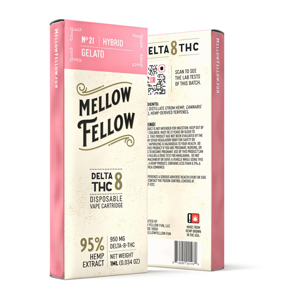 Mellow Fellow Delta 8 Disposable Vape - Gelato 1ML