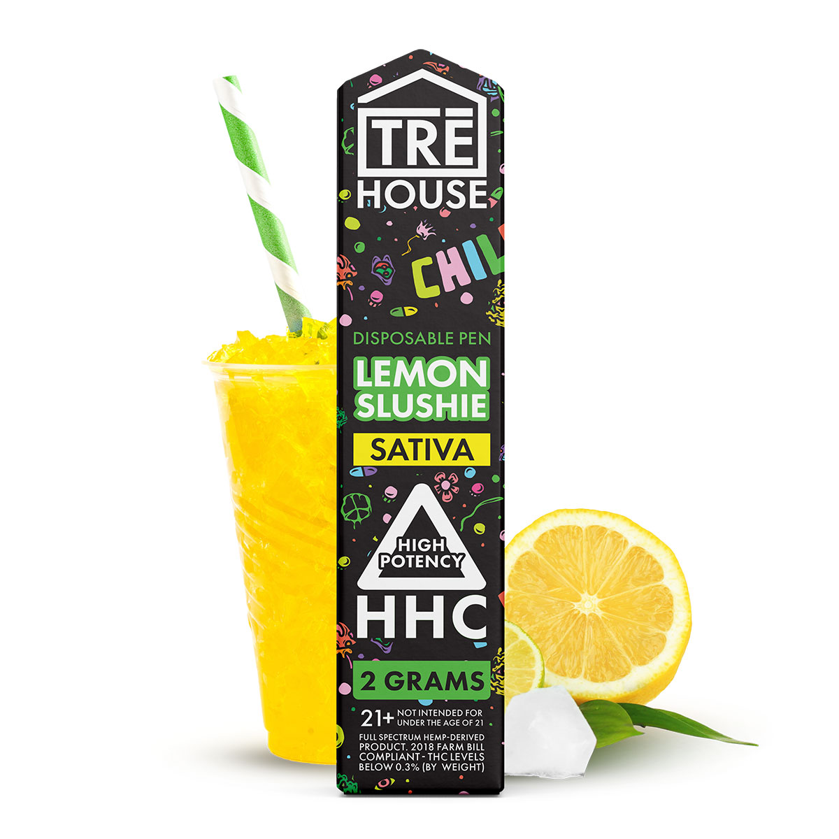 TRĒ House HHC Vape Pen - Lemon Slushie 2g