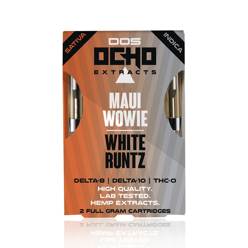 Dos Ocho Extracts Delta 8 + D10 + THC-O Dual Cartridges - Maui Wowie 1G + White Runtz 1G