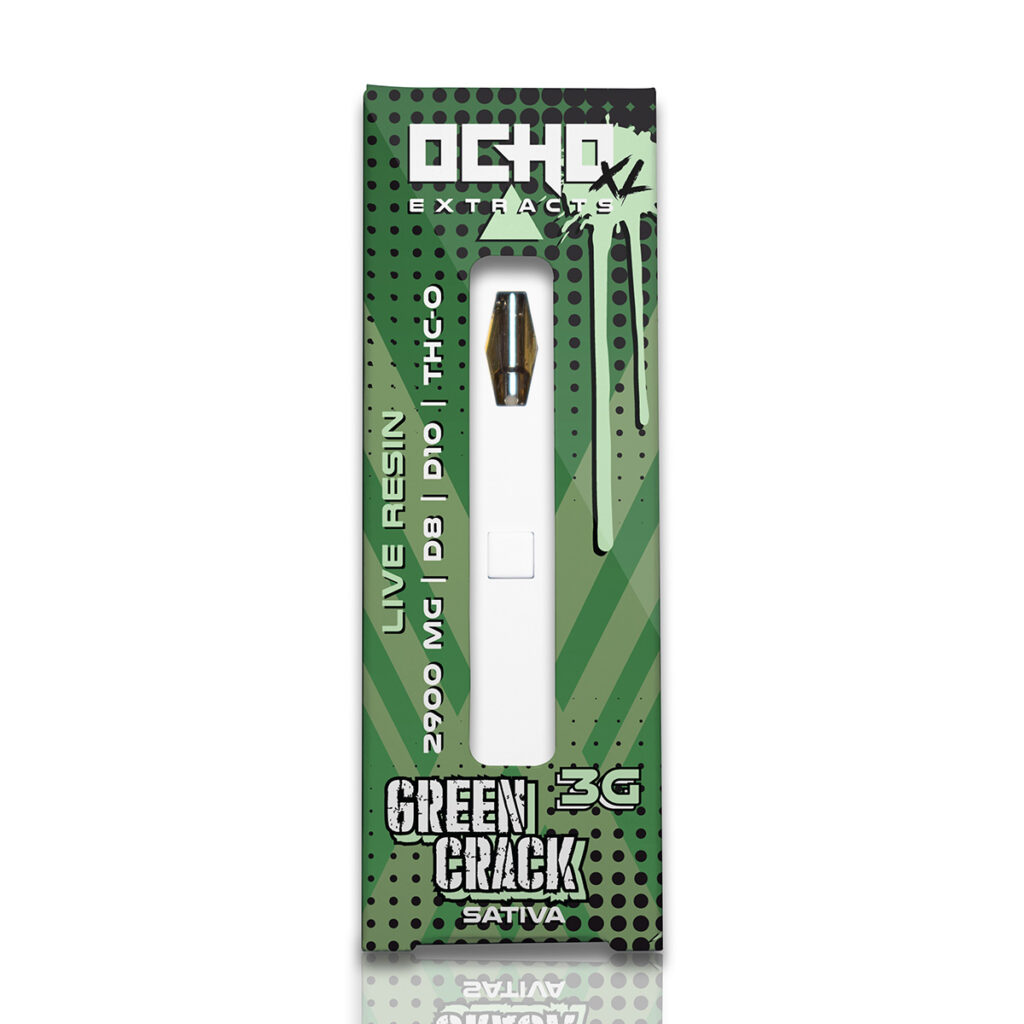 Ocho Extracts Live Resin D8 + D10 + THC-O Disposable - Green Crack 3G
