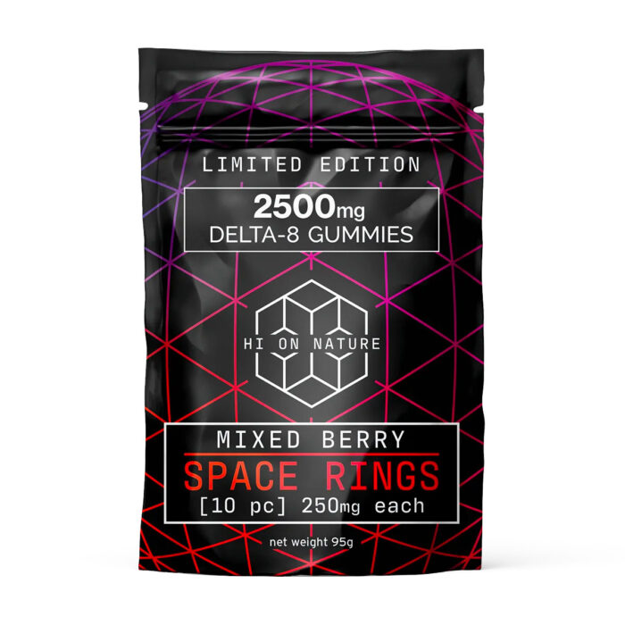 Hi On Nature Delta 8 Space Rings - Mixed Berry 2500mg 10 Count