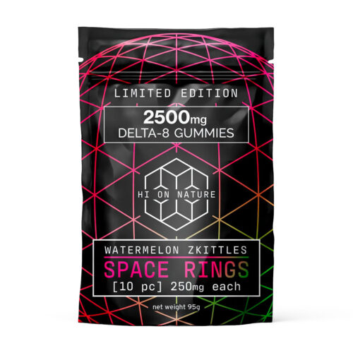 Hi On Nature Delta 8 Space Rings - Watermelon Zkittles 2500mg 10 Count