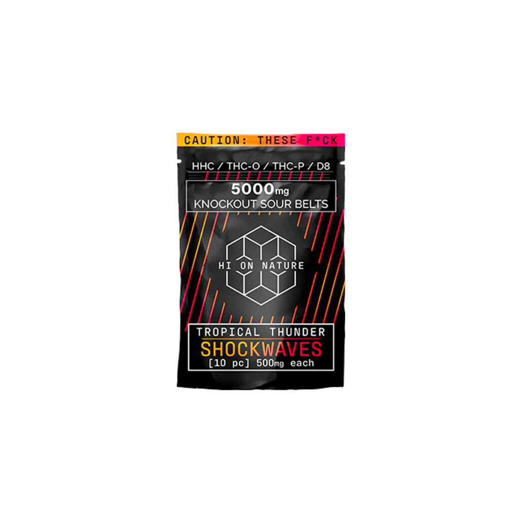 Hi On Nature Knockout Sour Belts - Tropic Thunder 5000mg 10 Count