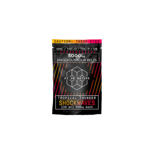Hi On Nature Knockout Sour Belts - Tropic Thunder 5000mg 10 Count