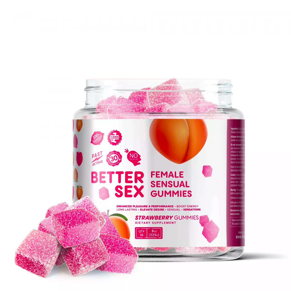 Better Sex Female Sensual Gummies - Strawberry 20 Count