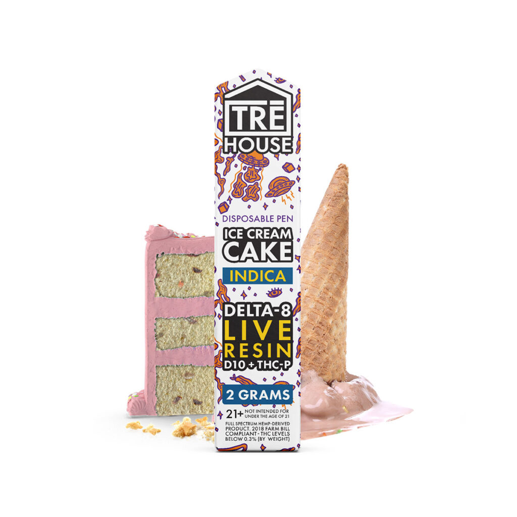 TRĒ House Delta 8 + D10 + THC-P Live Resin Disposable Vape - Ice Cream Cake 2G
