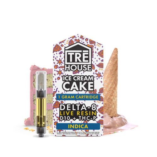 TRĒ House Live Resin D8+D10+THC-P Vape Cartridge - Ice Cream Cake 1G