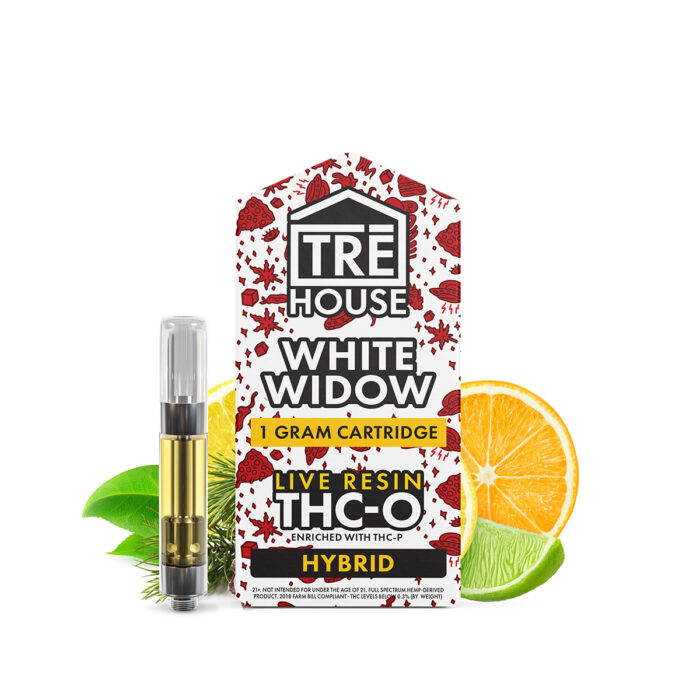 TRĒ House Live Resin THC-O + THC-P Vape Cartridge - White Widow 1G
