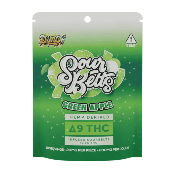 Dimo Delta 9 Gummies - Green Apple Sour Belts 200mg
