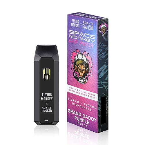 Space Monkey D8 + THC-P + Live Resin Disposable Vape - Gran Daddy Purple 3G