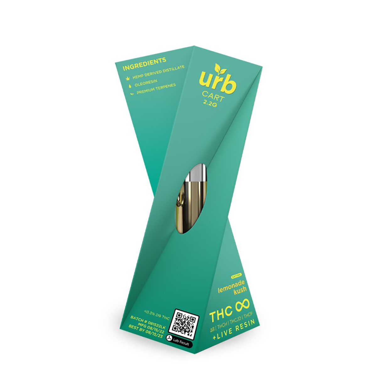 URB THC Infinity Vape Cartridges - Lemonade Kush 2.2ml