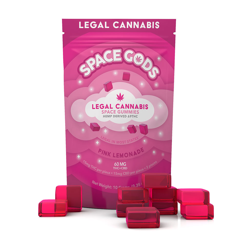Space Gods Delta 9 THC + CBD Gummies - Pink Lemonade 15mg 10 count