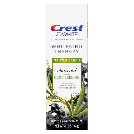 Crest 3D White Whitening Therapy Gentle Clean Charcoal Toothpaste with Hemp Seed Oil Mint - 4.1 OZ