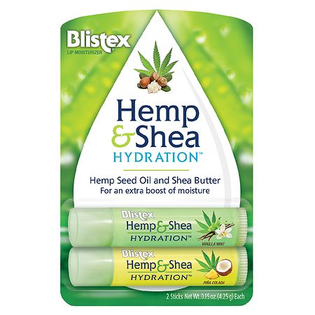 Blistex Hemp & Shea Hydration - 0.15 oz x 2 pack