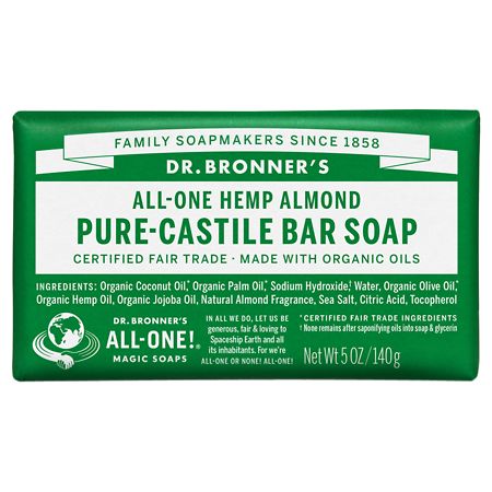 Dr. Bronner's All-One Hemp Pure-Castile Soap Bar Almond - 5.0 oz