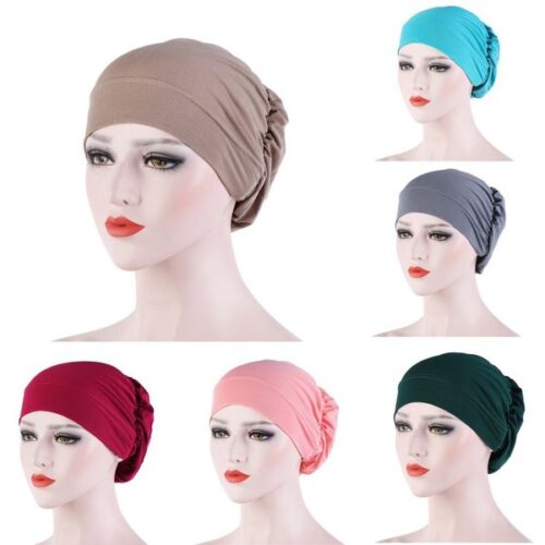 2023 ethnic clothing 16-color muslim bottoming cap headband cap crystal hemp multi-color chemotherapy cap women's hijabs turban elastic