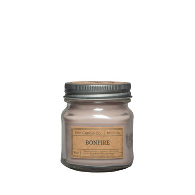 Bonfire Scented Jar Candle with Glass Holder