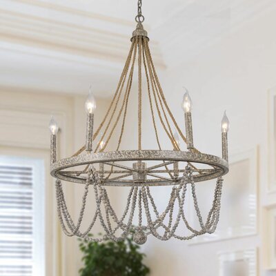Dianthus 6 - Light Candle Style Empire Chandelier