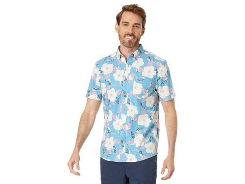 Faherty Short Sleeve Breeze Shirt (Summer Sky Hawaiian) Men's Clothing